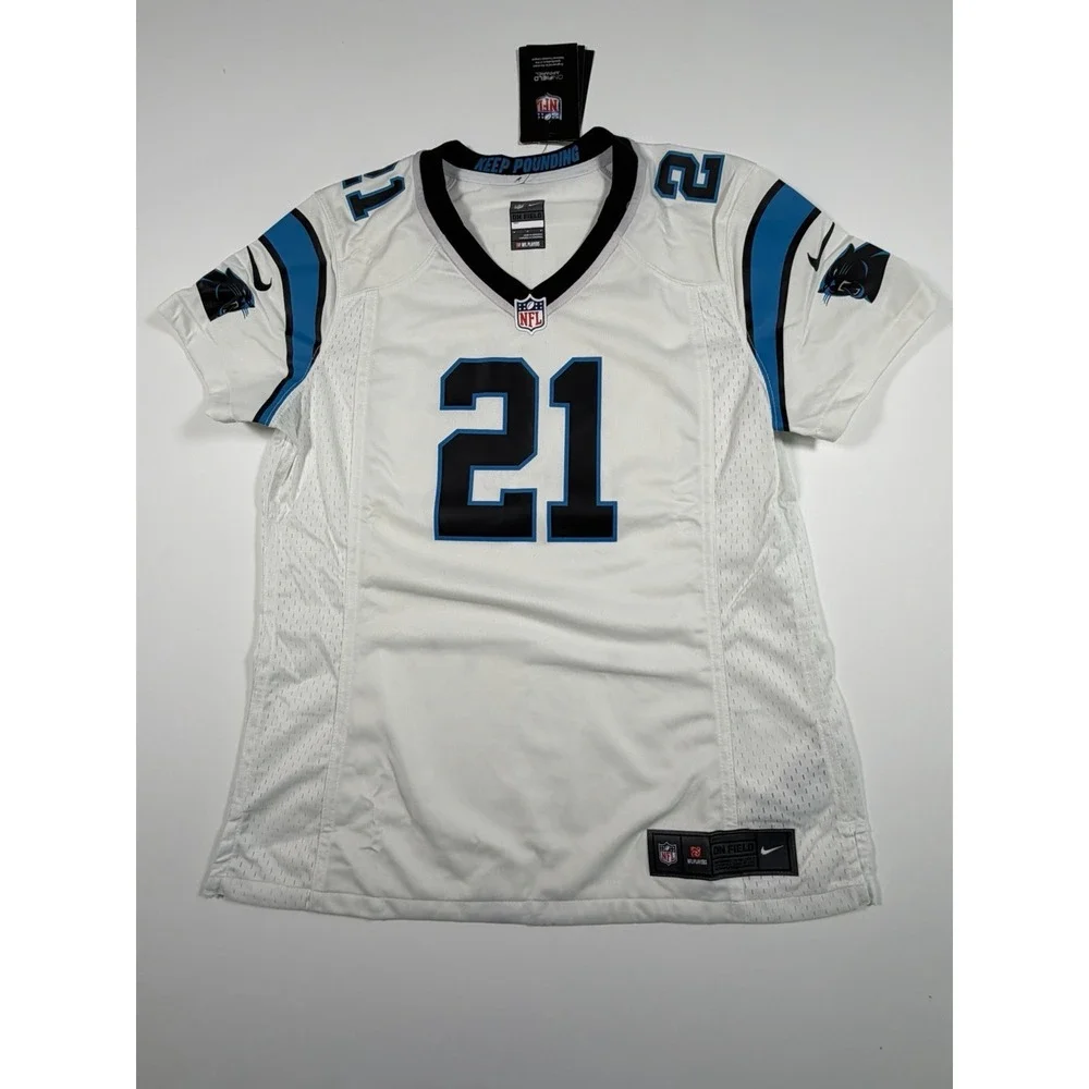 NIKE NFL CAROLINA PANTHERS JEREMY CHINN #21 JERSEY WOMEN'S SIZE MEDIUM WHITE